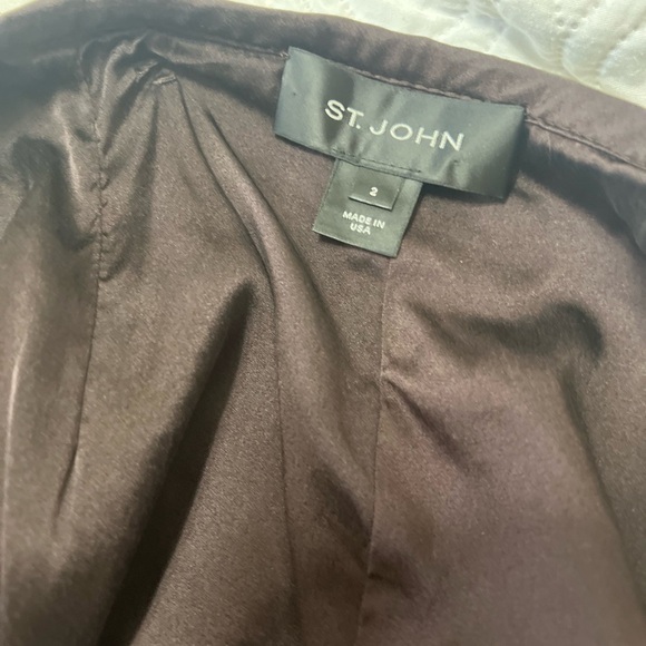 St. John vintage cropped brown floral blazer matching pencil skirt 2 6 tweed - Picture 13 of 16